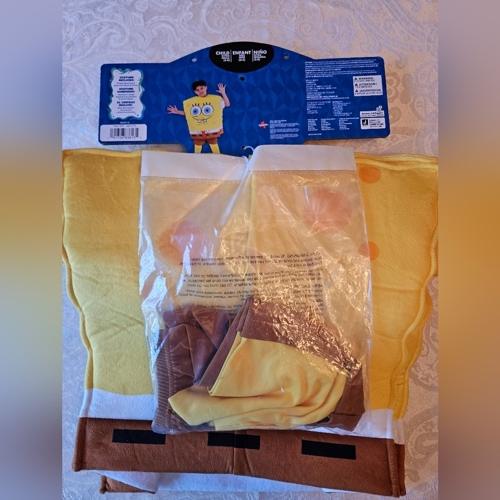 Jazwares Sponge Bob Costume, Toddler 3-4, NWT, Shell, Pants with Attached Shorts - Picture 3 of 8